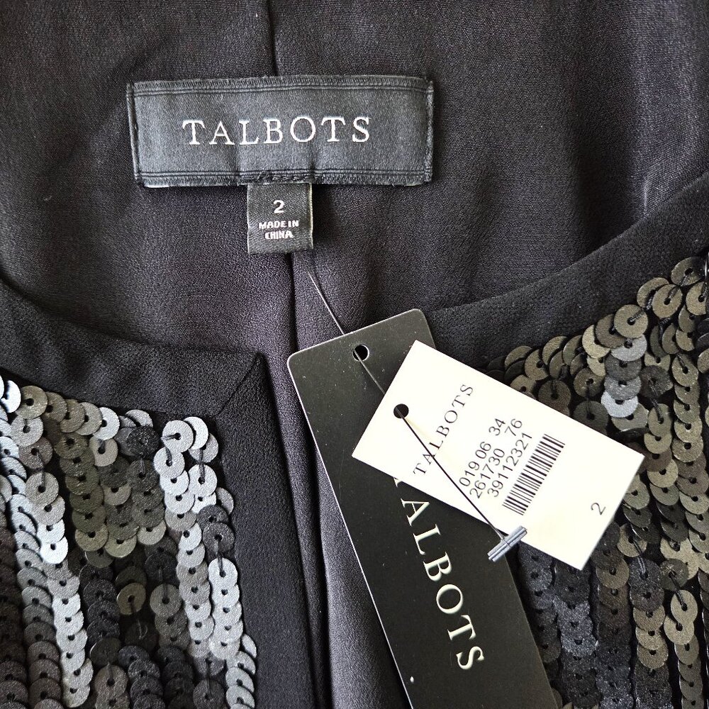 Open Front Solid Black Sequin Cocktail Holiday Ja… - image 4